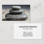 Carte De Visite Thérapeute de massage Zen Stones (Devant / Derrière)