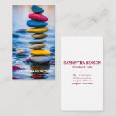 Carte De Visite Thérapeute de massage Zen Stones (Devant / Derrière)