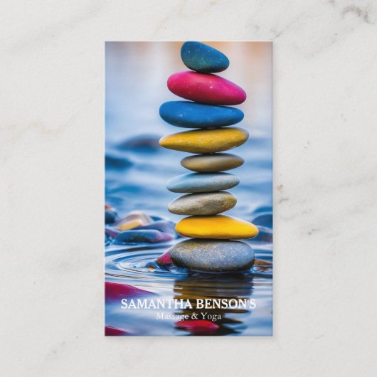 Carte De Visite Thérapeute de massage Zen Stones (Devant)