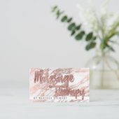 Carte De Visite Thérapeute élégant de massage de marbre d'or de (Debout devant)