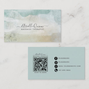 Carte De Visite Thérapeute en massage Abstrait aquarelle sereine