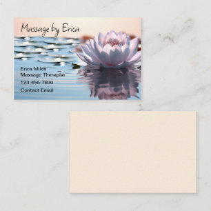 Carte De Visite Thérapeute en massage agréé naturel Fleur de Lotus