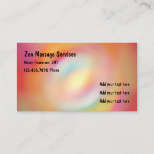 Carte De Visite Thérapeute en massage agréé Zen