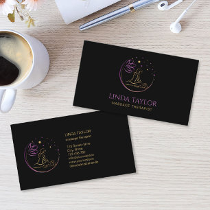 Carte De Visite Thérapeute en Massage Holistique Énergie Guérisseu