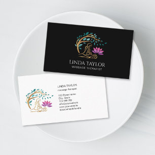 Carte De Visite Thérapeute en Massage Holistique Guérisseur Énergi