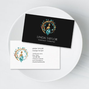 Carte De Visite Thérapeute en Massage Holistique Guérisseur Énergi
