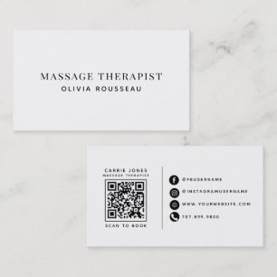 Carte De Visite Thérapeute en massage moderne