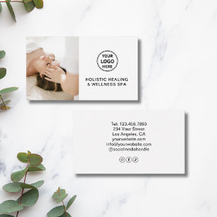 Carte De Visite Thérapeute en santé holistique professionnel blanc