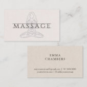Carte De Visite Thérapeute moderne de massage Lotus Pose (Devant / Derrière)