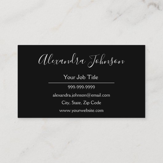 Carte De Visite Thérapeute moderne Rose Gold et Black Massage (Dos)