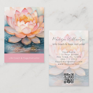 Carte De Visite Thérapeute Moderne Spa Yoga Zen Fleur de Lotus Ros
