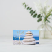 Carte De Visite Thérapeute, Pierres, Silhouette Arbre Or (Debout devant)