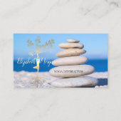 Carte De Visite Thérapeute, Pierres, Silhouette Arbre Or (Devant)