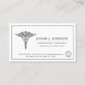 Carte De Visite Thérapeute respiratoire Frontière linéaire minimal (Devant)