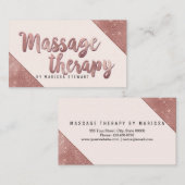 Carte De Visite Thérapeute rose de massage de parties (Devant / Derrière)