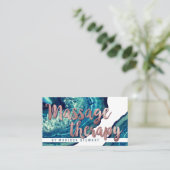 Carte De Visite Thérapeute rose de massage d'or d'agate de pierre (Debout devant)