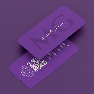 Carte De Visite Thérapeute Royal Purple Monogramme