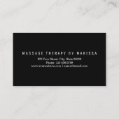 Carte De Visite Thérapeute simple de massage d'or rose moderne (Dos)