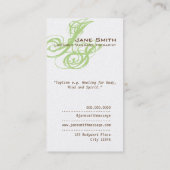 Carte De Visite Thérapeute unique de propriétaire (Dos)