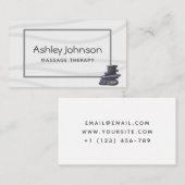 Carte De Visite Thérapeutique Massage Pierres chaudes Simple Class (Devant / Derrière)