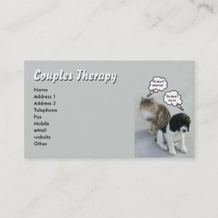 Carte De Visite Thérapie de couples de chat et de chien