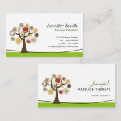 Carte De Visite Thérapie de massage - Arbre de vie élégant (Devant / Derrière)