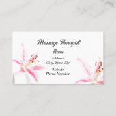 Carte De Visite Thérapie de massage /Carte de visite d'orchidée (Dos)