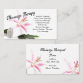 Carte De Visite Thérapie de massage /Carte de visite d'orchidée (Devant / Derrière)