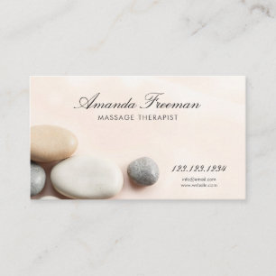 Carte De Visite Thérapie de massage en pierre grise relaxante