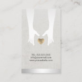 Carte De Visite Thérapie de massage Healing Hands & Gold Heart Lin (Dos)