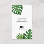Carte De Visite Thérapie de massage Healing Hands Tropical Feuille (Dos)