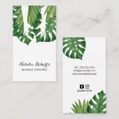 Carte De Visite Thérapie de massage Healing Hands Tropical Feuille (Devant / Derrière)