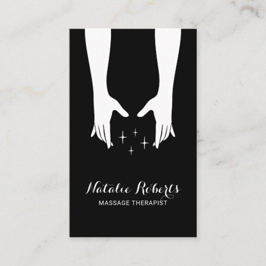 Carte De Visite Thérapie de massage Healing Hands Wellness Plain B (Devant)