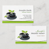 Carte De Visite Thérapie de massage - Logo Elegant Zen Stones (Devant / Derrière)
