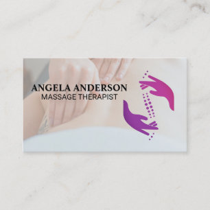 Carte De Visite Thérapie de Massage   Logo Mains Guérisseuses