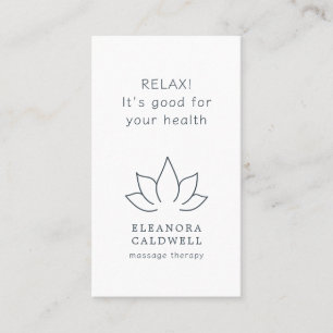 Carte De Visite Thérapie de massage Lotus Logo Gris de charbon de 