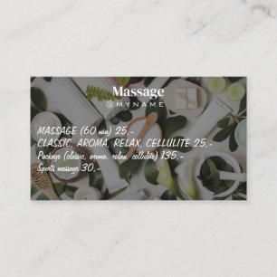 Carte De Visite Thérapie de Massage Mains de Guérison Spa de Santé