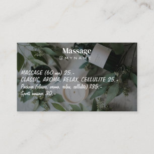 Carte De Visite Thérapie de Massage Mains de Guérison Spa de Santé