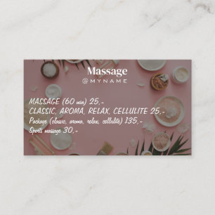 Carte De Visite Thérapie de Massage Mains de Guérison Spa de Santé