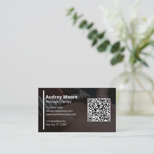Carte De Visite Thérapie de massage moderne Code QR (Debout devant)