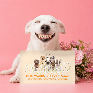 Carte De Visite Thérapie de massage orange aquarelle chien