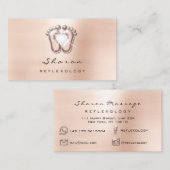 Carte De Visite Thérapie de massage Réflexologie Thérapiste Rose s (Devant / Derrière)