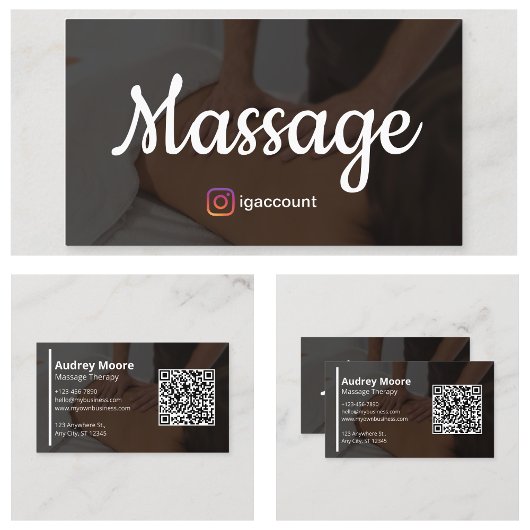 Carte De Visite Thérapie de massage Thérapistes holistiques du mie