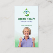 Carte De Visite Thérapie du bien-être des aînés | Potrait vert mod (Dos)