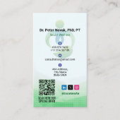 Carte De Visite Thérapie du bien-être des aînés | Potrait vert mod (Devant)