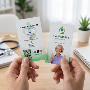 Carte De Visite Thérapie du bien-être des aînés   Potrait vert mod