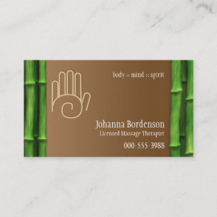 Carte De Visite Thérapie en bambou fraîche de massage horizontal