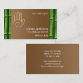 Carte De Visite Thérapie en bambou fraîche de massage horizontale (Devant / Derrière)