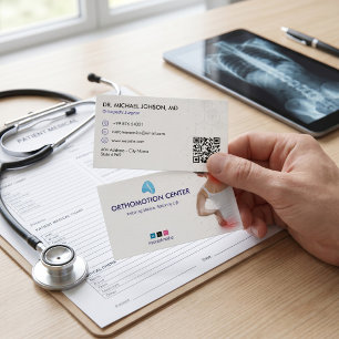Carte De Visite Thérapie orthopédique   Blanc minimaliste