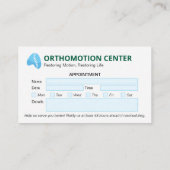 Carte De Visite Thérapie orthopédique | Rendez-vous moderne (Dos)